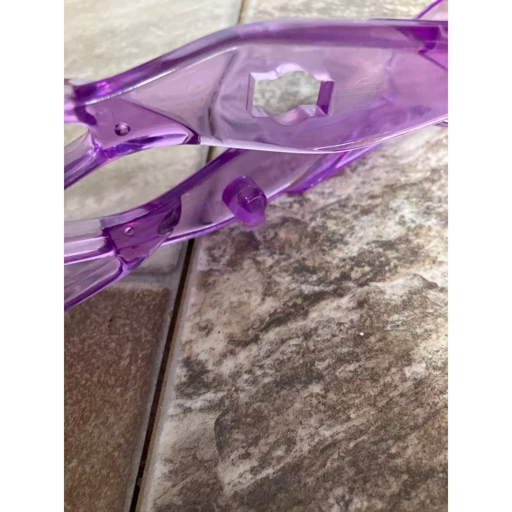 Vintage Purple Translucent Plastic Scissor Salad Tongs Detachable 2-Piece Set